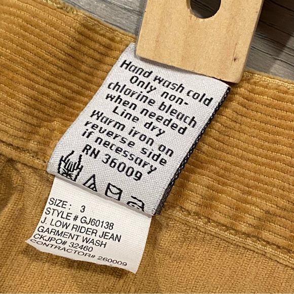 Calvin Klein Jeans Corduroy Pants Juniors 3 Low Rider Straight Button Fly Camel - Picture 7 of 15